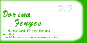 dorina fenyes business card